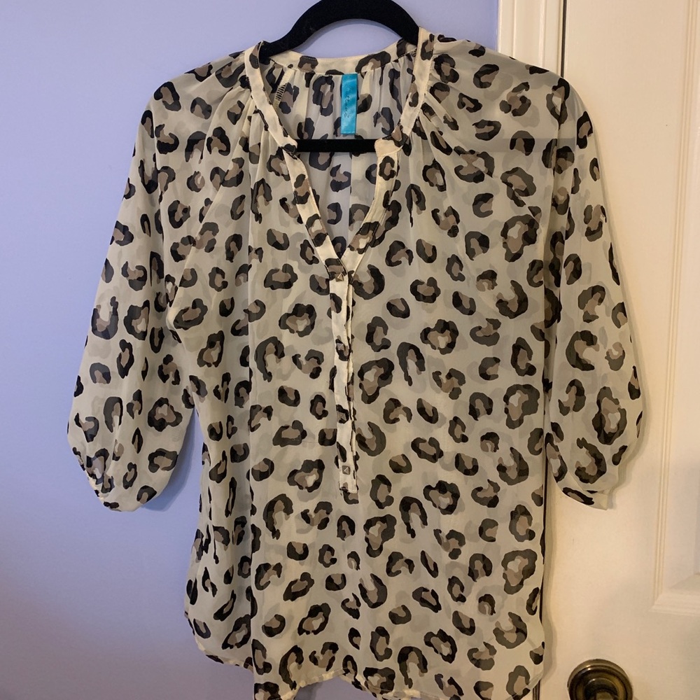 Sheer Leopard Print Top